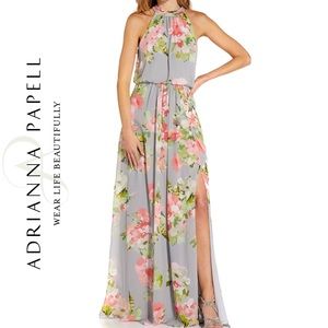 Grey Floral Maxi Dress Worn Once! Size 6